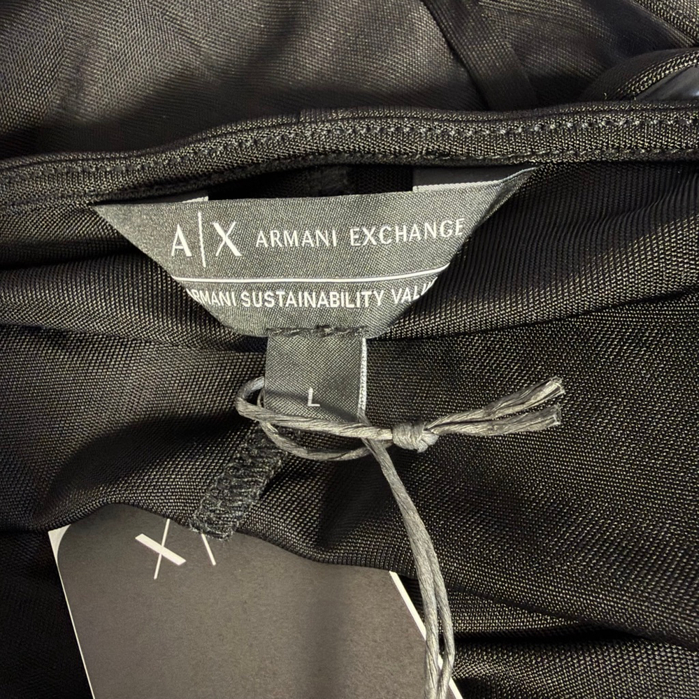 Armani Exchange Black Square-Neck Midi Dress Large New NWT MSRP $140 long split - Picture 7 of 15